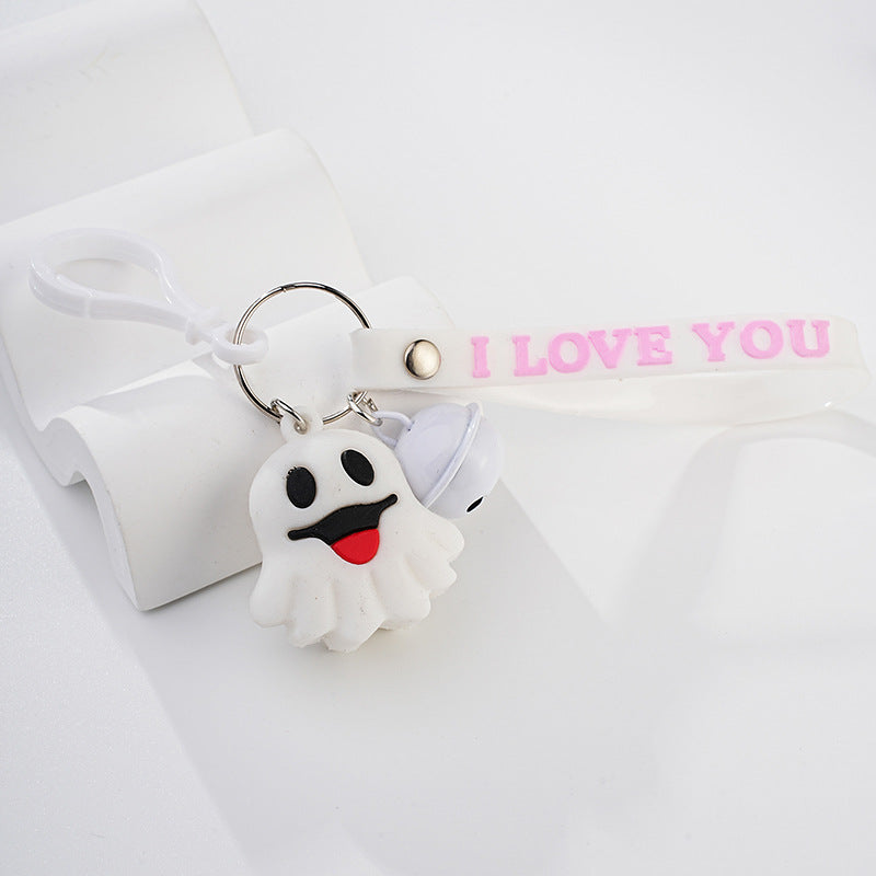 Wholesale Metal Ring Halloween Decoration Ghost Keychain